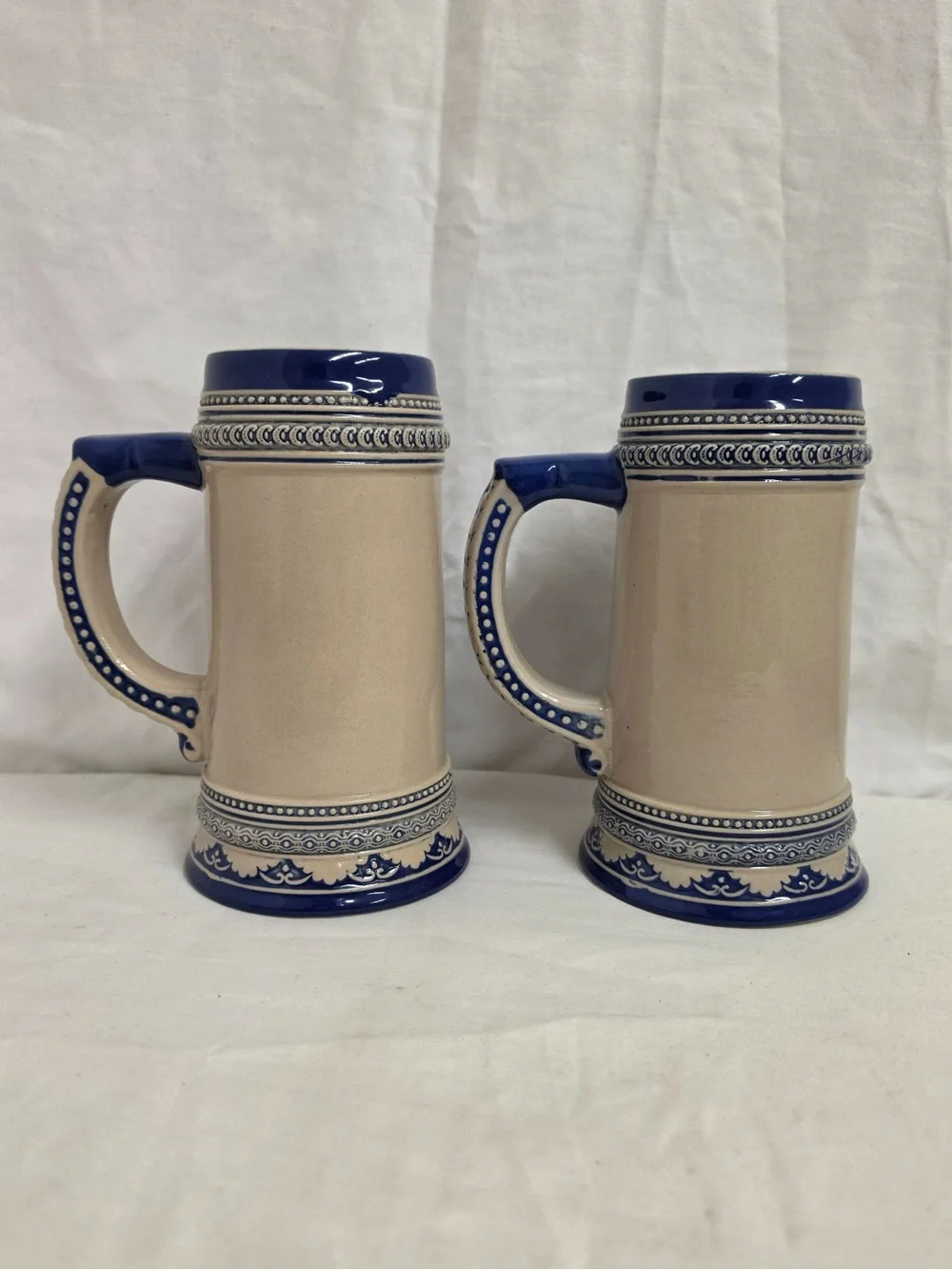 Lady Luck Casino Lucktoberfest Beer Steins Set of 2 Ceramic Blue Cream Large